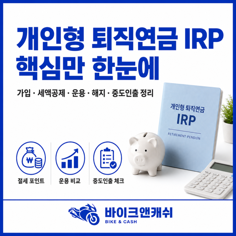 개인형 퇴직연금 IRP 가입 운용 해지 세액공제 중도인출 조건 정리