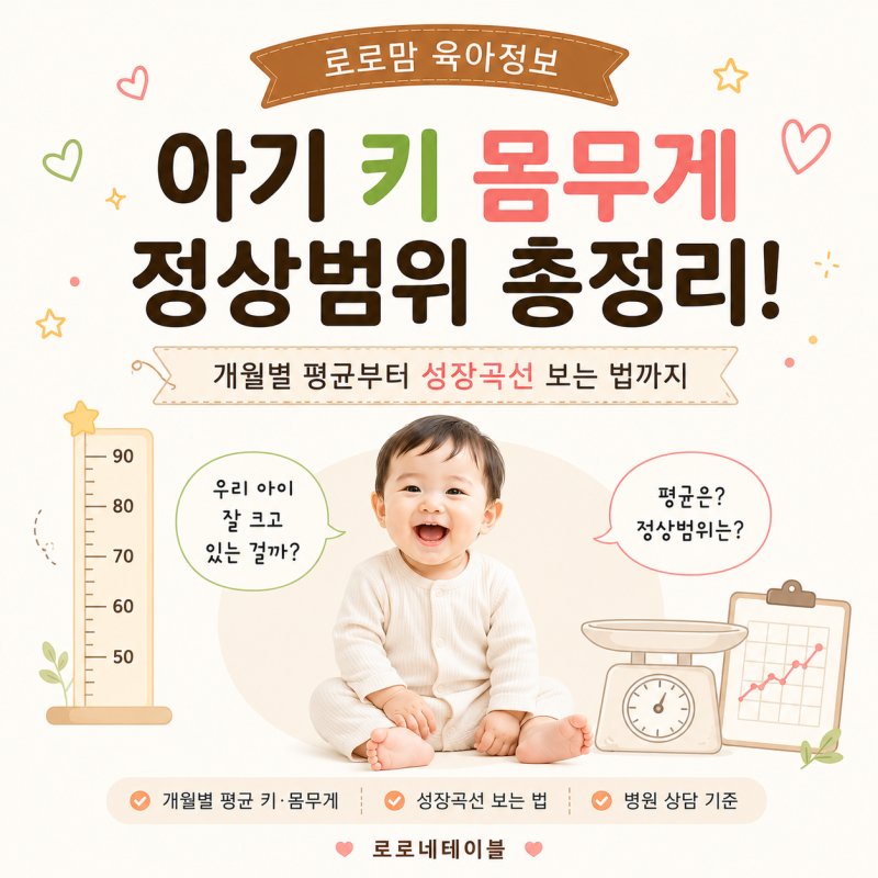 아기 키 몸무게 정상범위 총정리! 개월별 평균부터 성장곡선 보는 법까지