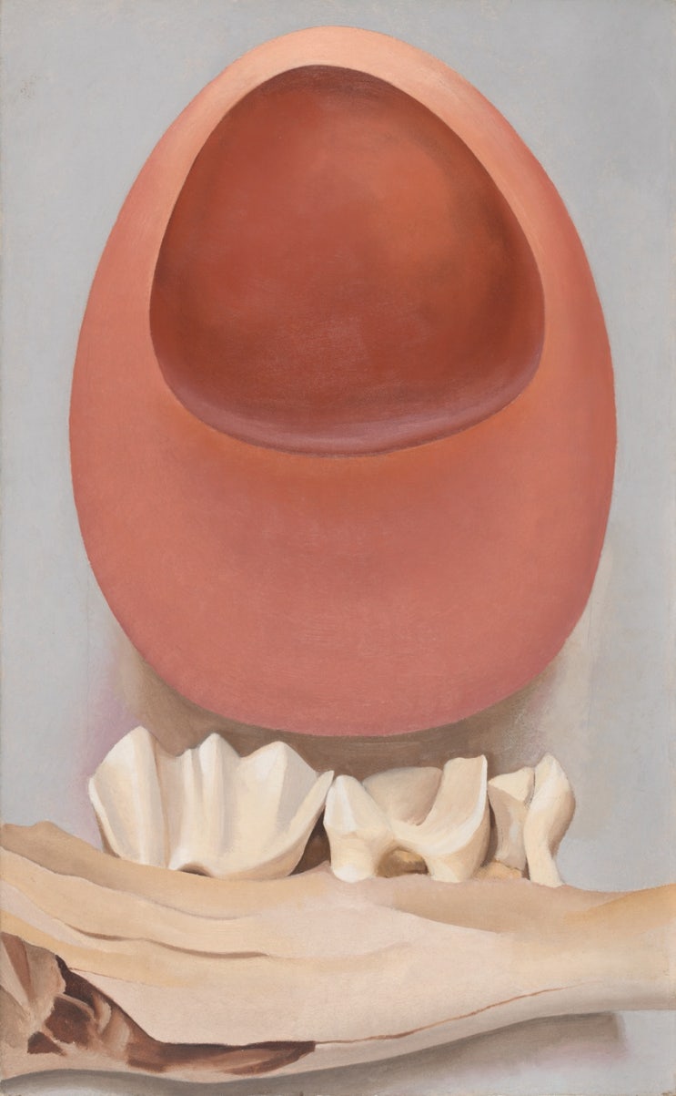 <b>조지아</b> 오키프, 붉은 색과 분홍 색 바위와 치아, 1938