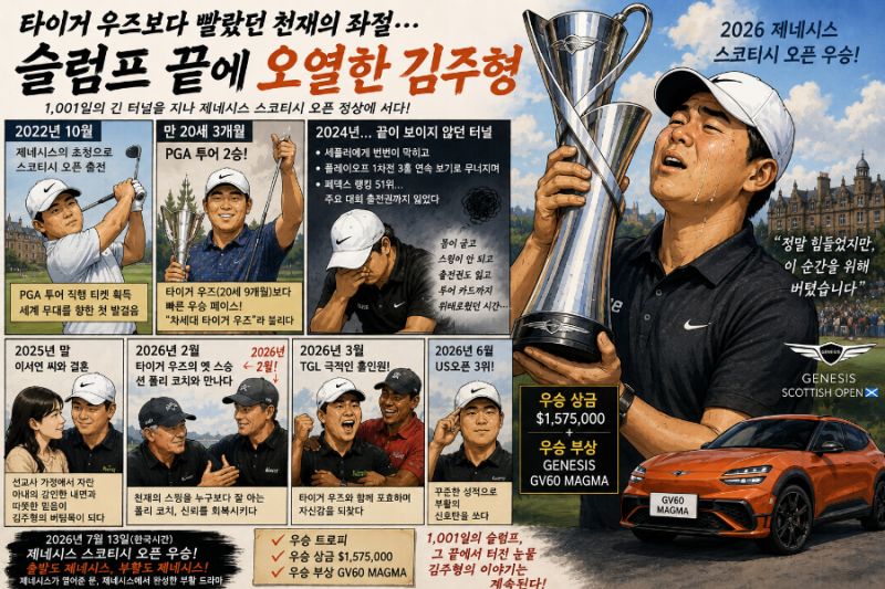 타이거 우즈보다 빨랐던 천재, 김주형 1,001일 슬럼프 끝에 오열한 이유