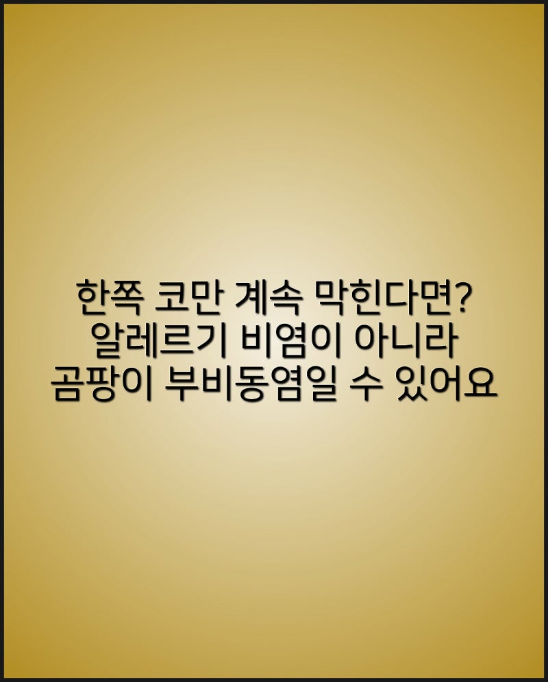 한쪽 코만 계속 막힌다면? 알레르기 비염이 아니라 곰팡이 부비동염일 수 있어요.