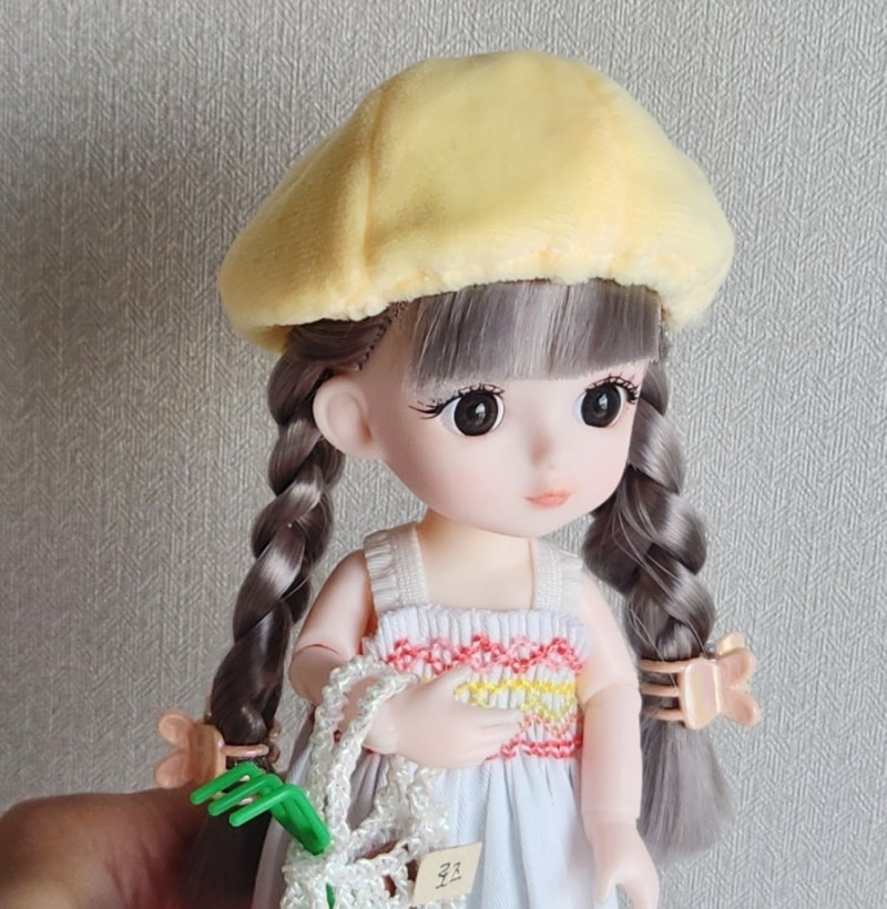 다이소 인형 모자 리폼해서 포켓돌 베레모 만들기