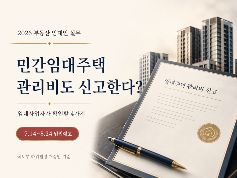 민간임대주택 관리비도 신고한다? 임대사업자가 확인할 4가지