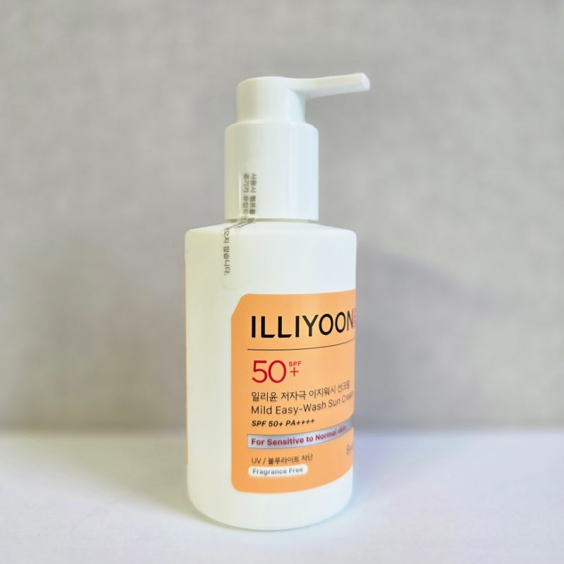 일리윤 저자극 이지워시 선크림 SPF50+ 일주일 사용기! 유분기와 백탁 솔직한 단점까지 (내돈....