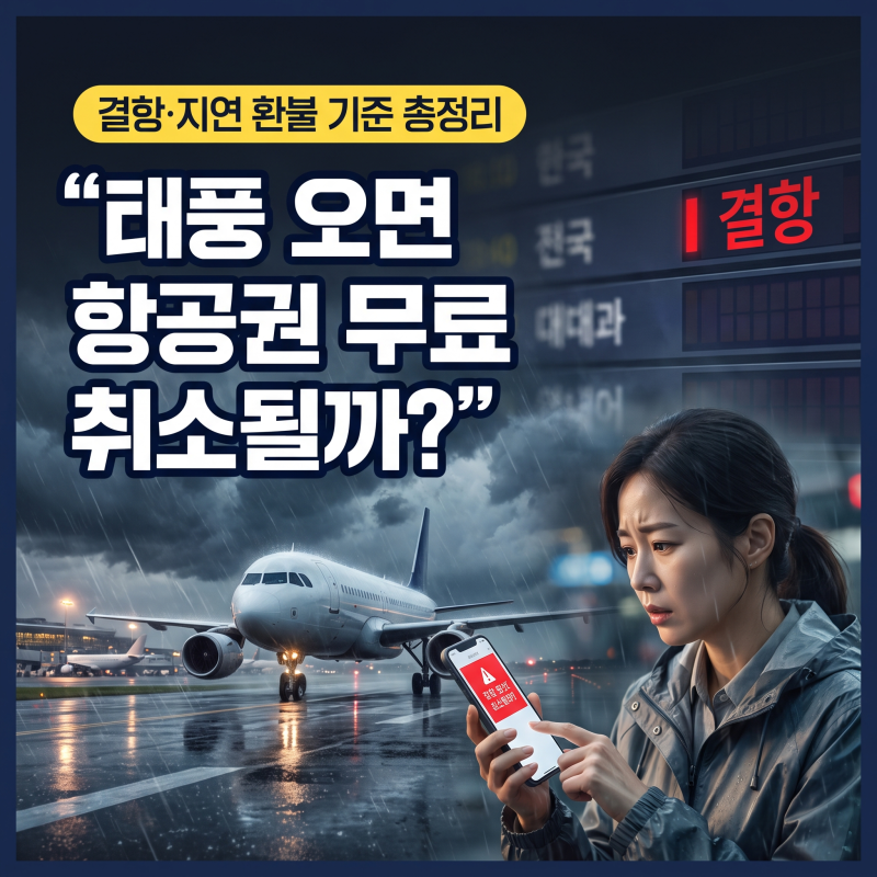 태풍 발생 시 항공권 취소 수수료는? 결항·지연 환불 기준·문의방법까지 총정리