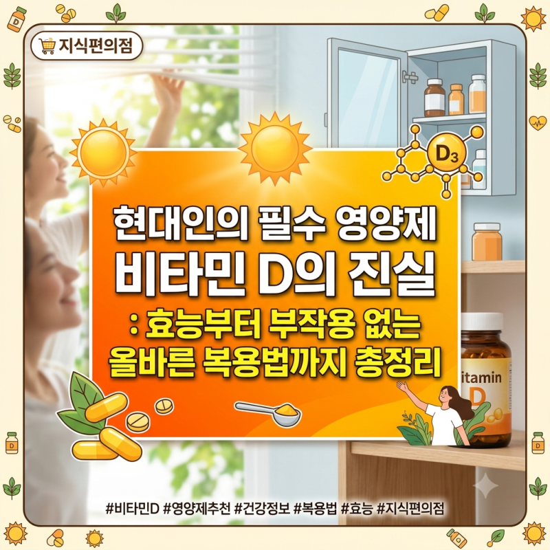 현대인의 필수 영양제 비타민 D의 진실: 효능부터 부작용 없는 올바른 복용법까지 총정리