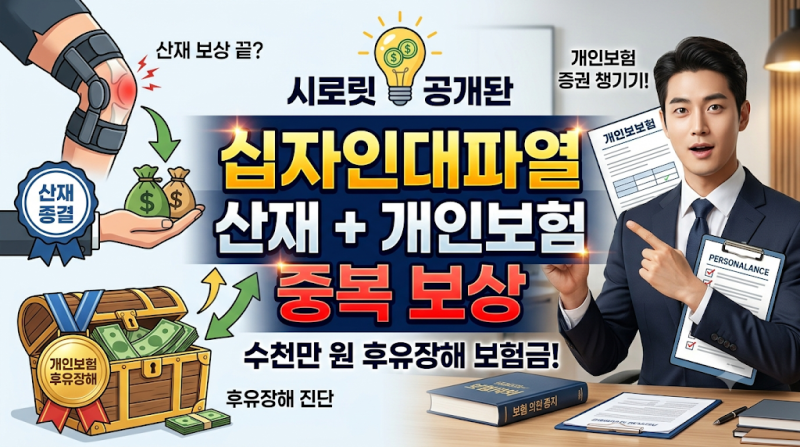십자인대파열 후유장해, 산재 종결 후 개인보험 청구 안 하면 2천만 원 손해 보는 이유
