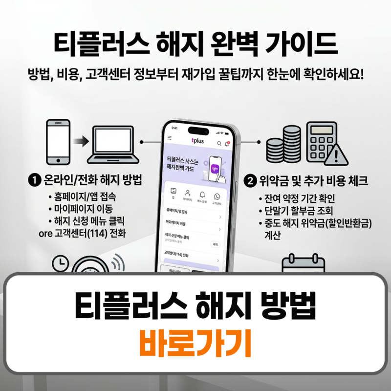 티플러스 해지 방법 비용 고객센터 재가입 완벽 가이드