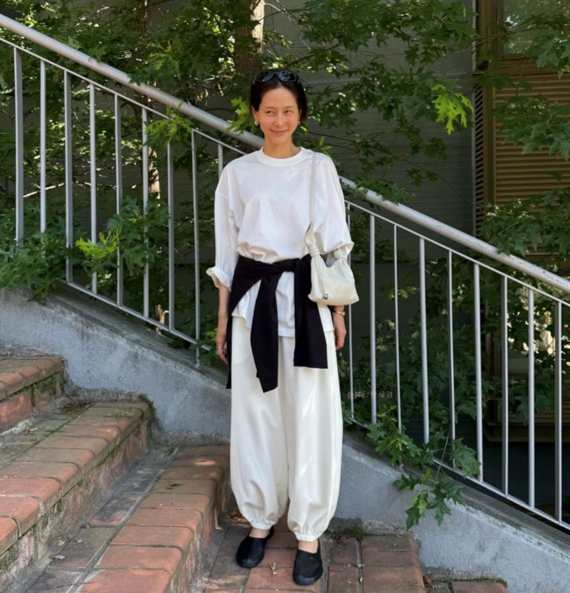 하렘팬츠 김나영 손예진 여름 코디 추천 알라딘바지 핀터레스트 감성