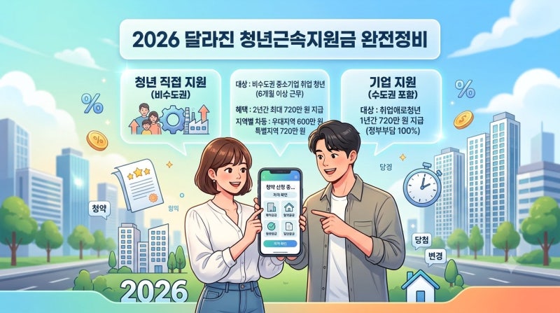 2026 청년근속지원금 신청 조건 및 자격 (최대 720만 원 받는 법 총정리)