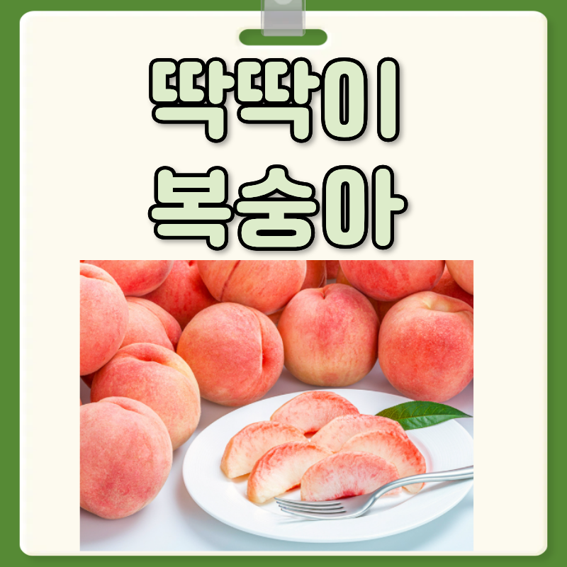 딱딱이복숭아 효능 부작용 딱딱이복숭아 제철 보관법