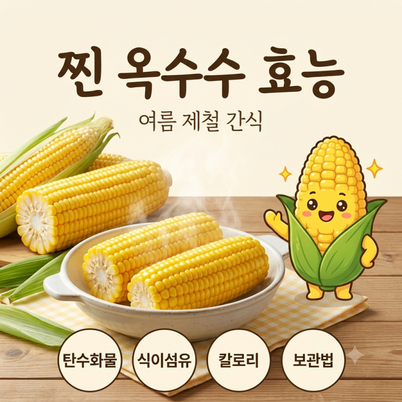 찐 옥수수 효능, 영양 성분부터 칼로리·보관법까지 똑똑하게 먹는 방법!