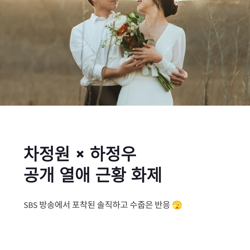 차정원 하정우 공개 열애, 근황 질문에 얼굴 감싼 솔직한 반응