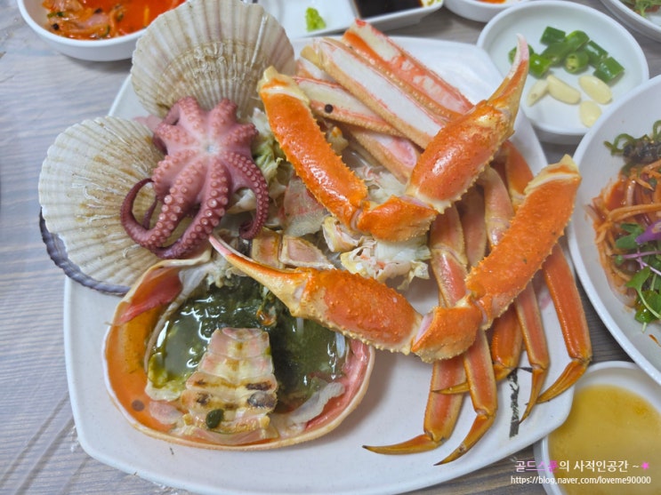 포항 <b>죽도</b>시장 횟집 영광회대게센타 박달스페셜 2인세트 구성
