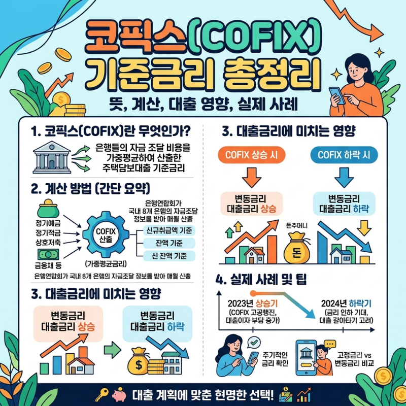 코픽스 기준금리란? 대출금리는 어떻게 바뀔까? 뜻부터 계산방법·대출 영향·실제 사례까지 ....