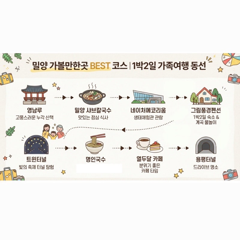 밀양 가볼만한곳 BEST 코스｜3대가 함께한 1박2일 가족여행