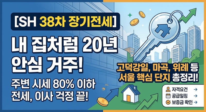 서울에서 '내 집'처럼 20년 살기! SH 38차 장기전세주택 핵심 총정리 (자격, 단지, 보증금, 일정)