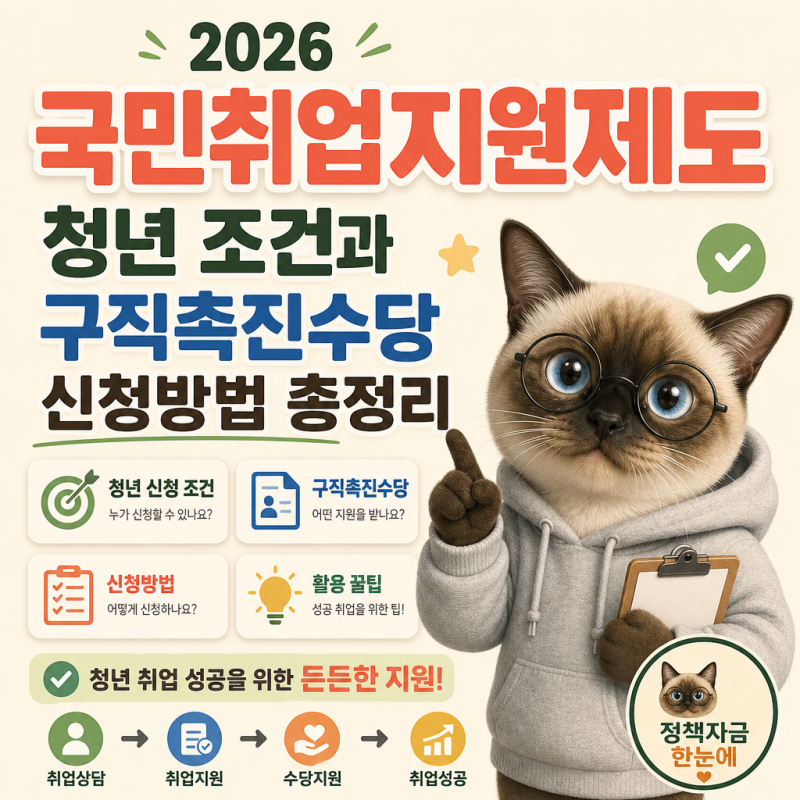 2026 국민취업지원제도 청년 조건과 구직촉진수당 신청방법 총정리