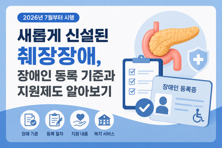 새롭게 신설된 췌장장애, <b>장애인</b> 등록 기준과 지원제도 알아보기