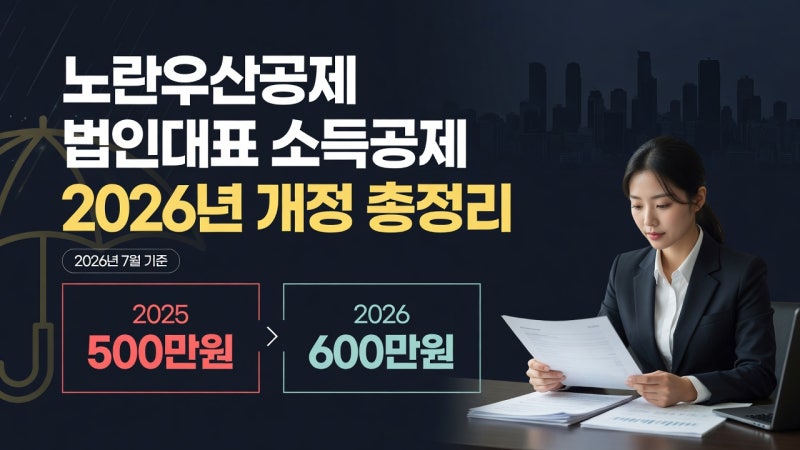 노란우산공제 혜택 얼마나 늘었나? 법인대표 소득공제 한도 총정리 (2026년 개정)