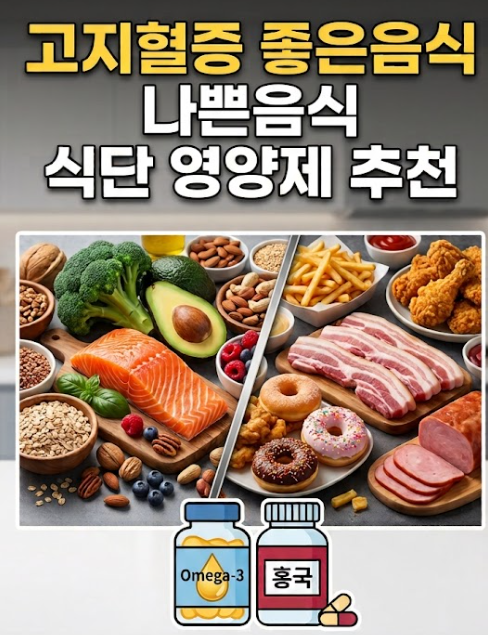고지혈증 좋은음식 나쁜음식 식단 영양제 추천 (+증상 원인 부작용 정리)