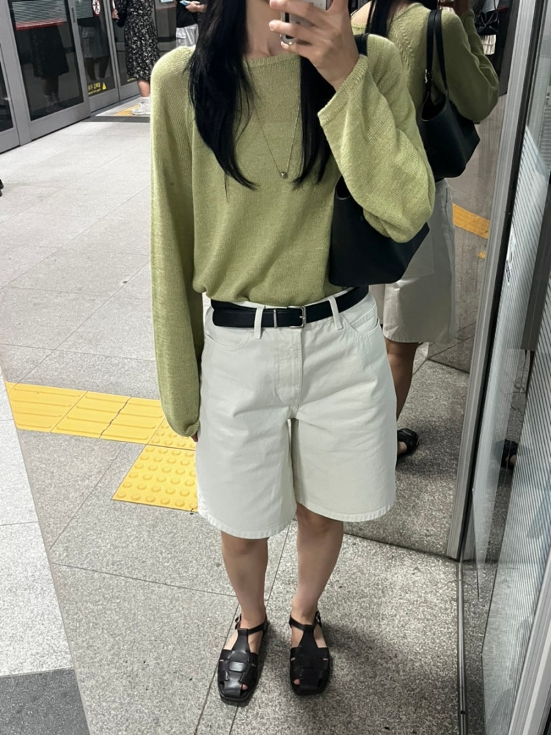 유니클로 데님쇼트팬츠 화이트 구매 후기 및 사이즈 비교