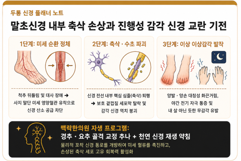 밤마다 팔다리 화끈거리는 말초신경병증, 디스크 약으로 안 잡히는 진짜 이유