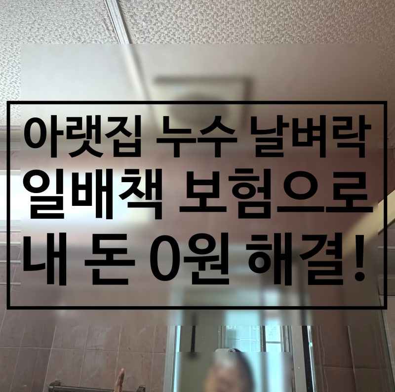 아랫집 누수 공사 비용 일배책으로 처리하는 법 (놓치면 손해 보는 주의 사항)