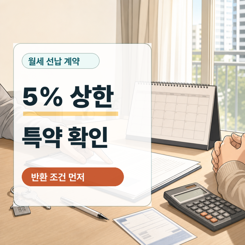 월세 선납 계약 전 확인: 5% 상한·특약·반환 위험
