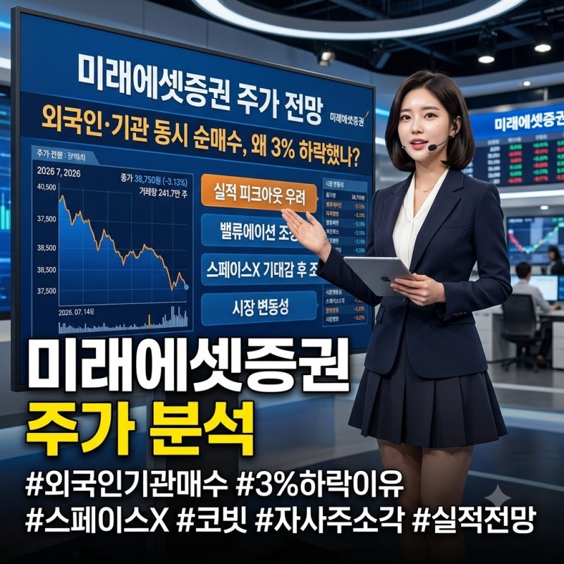 미래에셋증권 주가 분석, 외국인·기관은 샀는데 왜 3% 빠졌나 1조 실적·코빗·스페이스X 뒤 ....