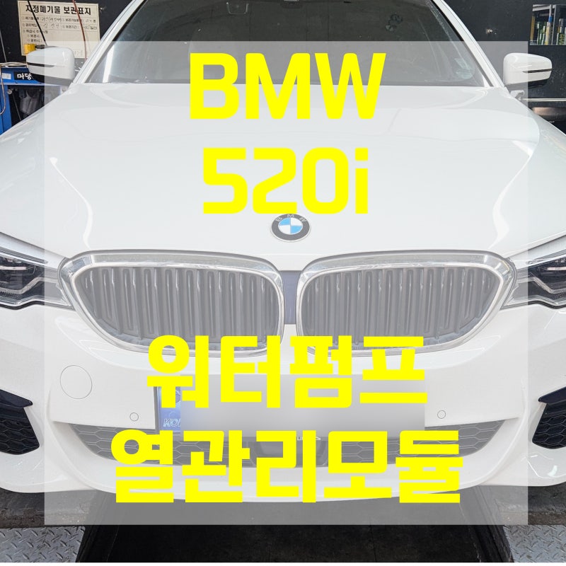 BMW 520i M Sport Package 오일필터 하우징 누수 열관리 모듈 워터펌프 앗세이 교환 냉각수경고등 ....