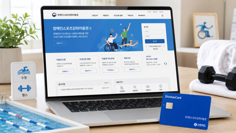 장애인 스포츠 강좌 이용권 신청과 사용, 결제카드 발급 방법 총 정리!