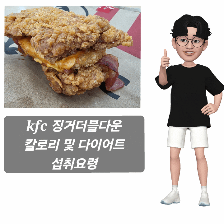 kfc 징거더블다운 통다리 버거 실제칼로리 및 다이어트시 섭취방법