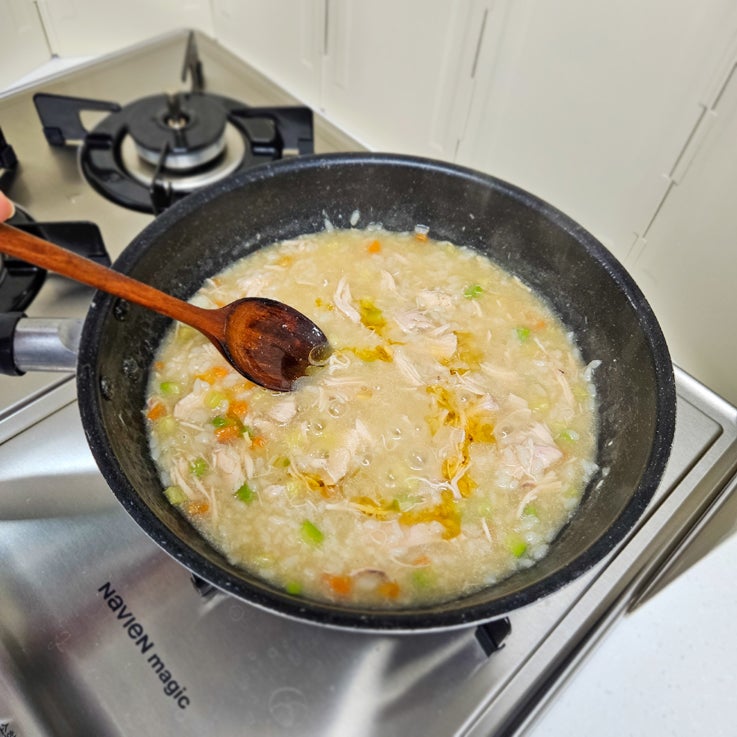 남은 삼계탕으로 속세의 맛 내는 찬밥 닭죽 레시피