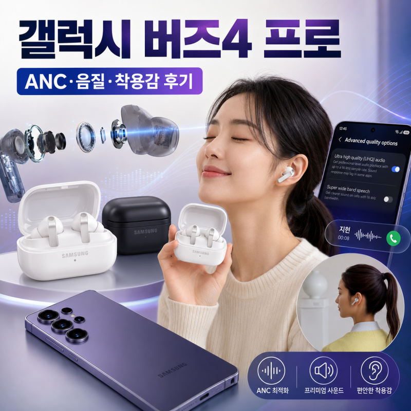 갤럭시 버즈4 프로 ANC 역대급이라는데 정말 35만 원 주고 살 만할까?