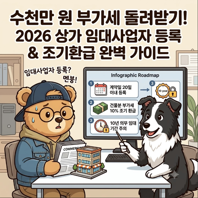 "수천만 원 부가세 돌려받기!" 2026 상가 임대사업자 등록 기한 및 건물분 부가세 조기 환급 조....