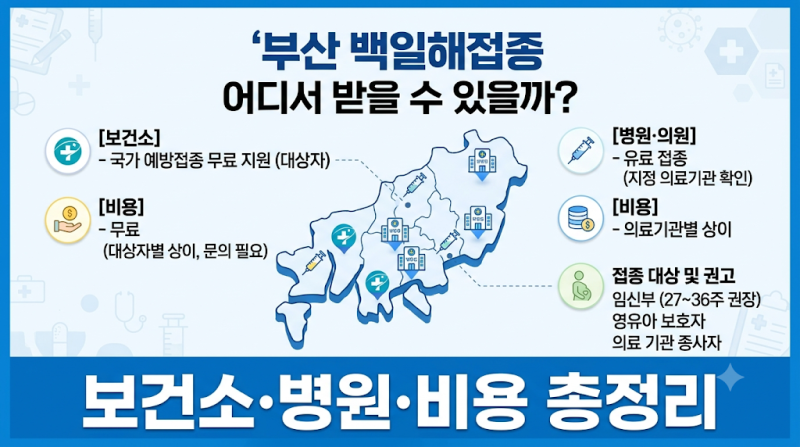 부산 백일해접종 어디서 받을 수 있을까? 보건소·병원·비용 한눈에 정리