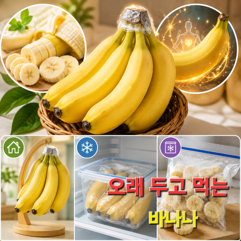 바나나 효능과 오래 두고 먹는 바나나 보관방법 (싱싱하게 실온 냉장 냉동 보관법 총정리)