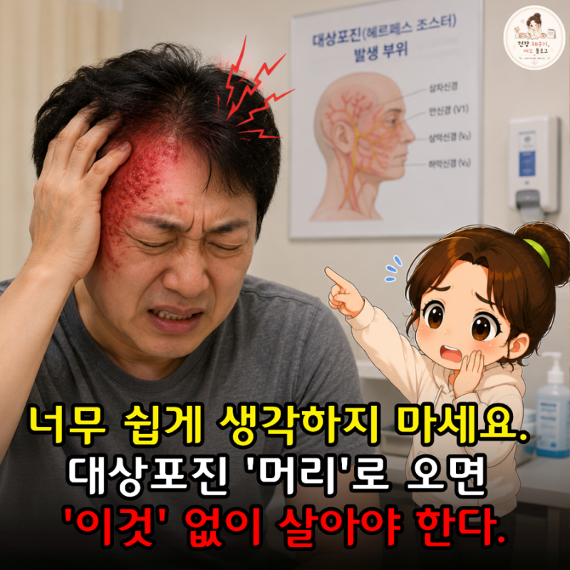 너무 쉽게 생각하지 마세요. 대상포진 '머리'로 오면 '이것' 없이 살아야 한다.