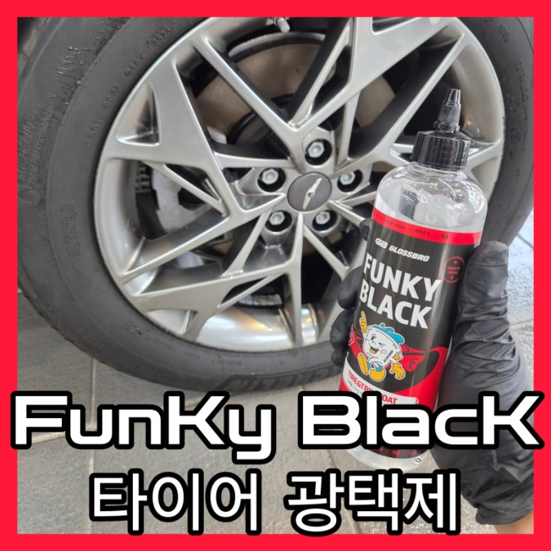 디테일링 샵에서 쓰는 타이어 광택제 추천, 글로스브로 펑키블랙 사용 총정리 [GLOSSBRO FUNKY BLA....