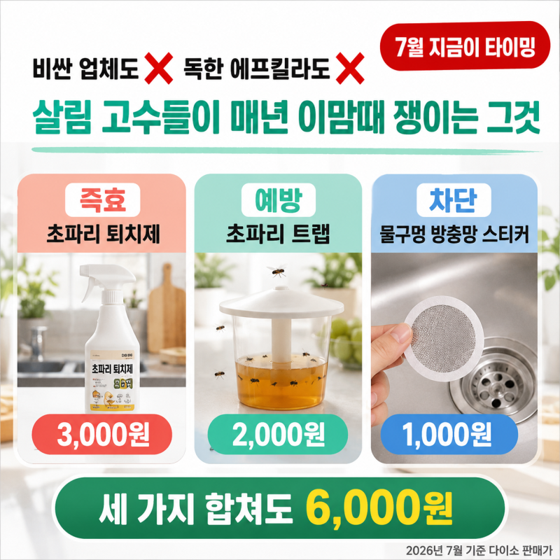에프킬라 뿌려도 다음날 또 나왔습니다… 살림 고수들이 다이소 먼저 가는 이유