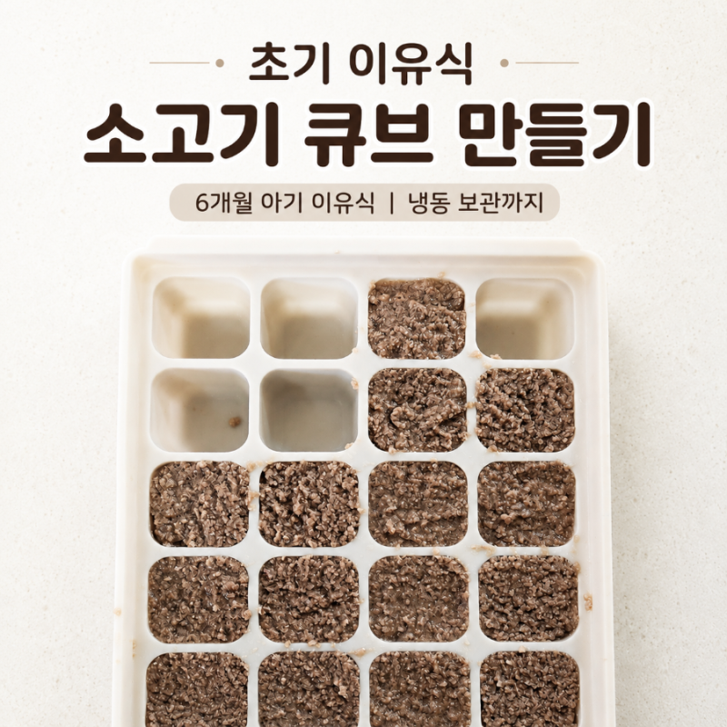 초기 이유식 소고기 큐브 만들기 삶는 시간, 갈기, 냉동보관까지