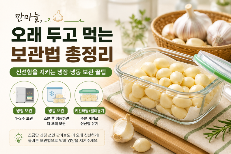 깐 마늘, 그냥 냉장고에 넣으면 금방 상합니다 오래 두고 먹는 깐 마늘 보관법 총정리