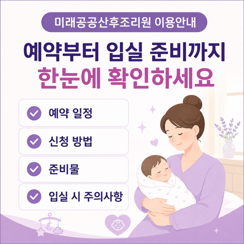 광양 미래공공산후조리원 이용안내｜2026년 9월 예약부터 입실 준비물까지 한눈에 알아보기