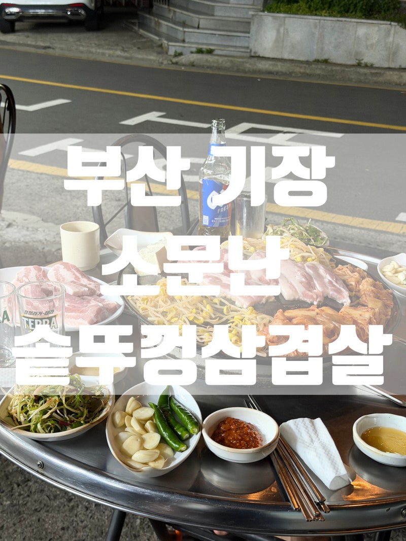 [부산 기장] 애견동반 가능한 솥뚜껑 삼겹살 맛집! 소문난 솥뚜껑 삼겹살 야장 감성까지 완벽....