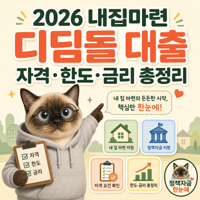 2026 내집마련 디딤돌 대출 자격·한도·금리 총정리