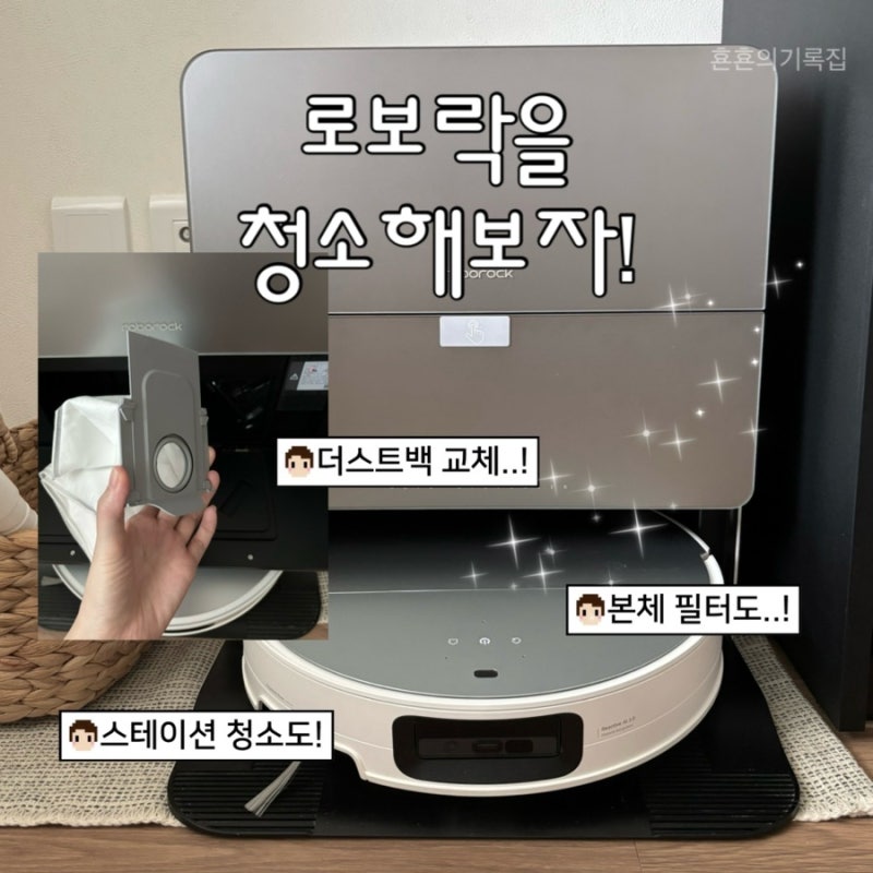 [로보락] 기기 청소 방법 S9 MaxV Ultra | 더스트백 교체 | 앱에서 교체주기 보는 방법
