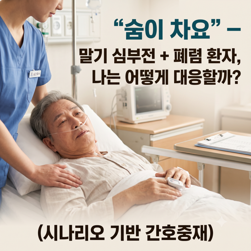 "숨이 차요" — 말기 심부전 + 폐렴 환자, 나는 어떻게 대응할까?(시나리오 기반 간호중재)