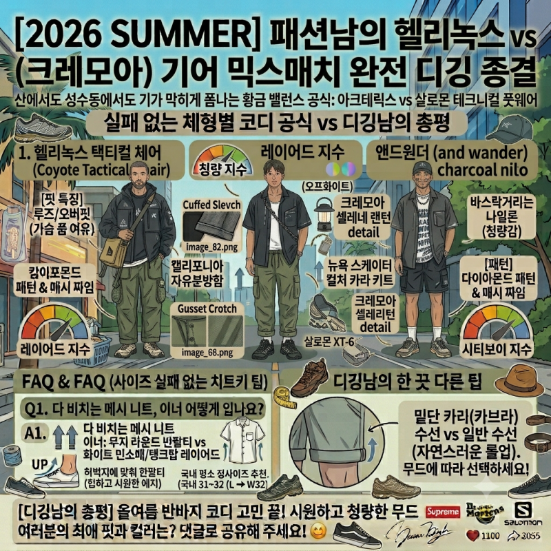 헬리녹스 크레모아 캠핑 기어 믹스매치, 남자 테크니컬 라이프스타일 룩 종결