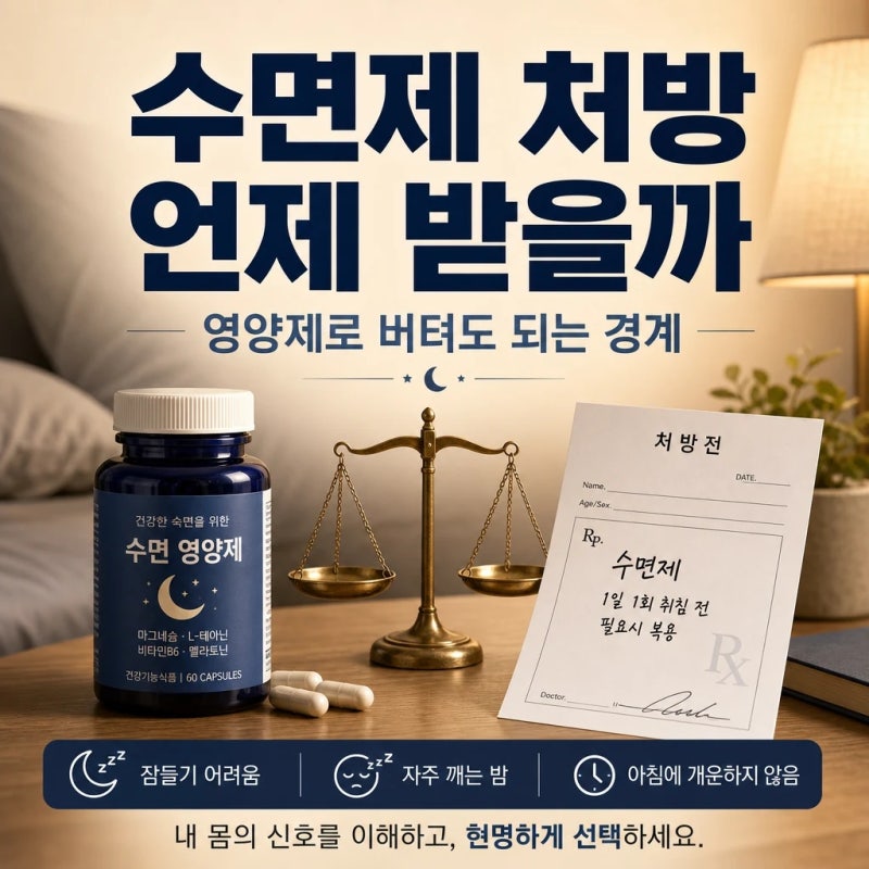 수면제 처방 언제 받을까, 영양제와 진료 사이에서 (2026년)